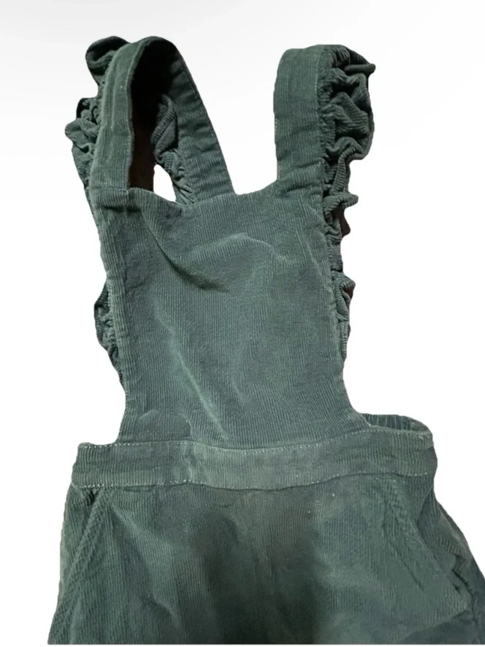 Girls Hanna Andersson Green Corduroy Overalls Size 8 130 cm